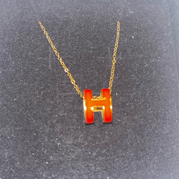 Fashion Jewelry orange and Gold H Bracelet - Picture 2 of 2